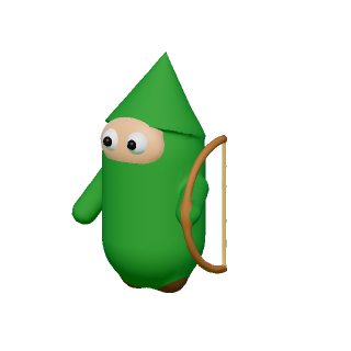 Fixed: the bow is in the archer's hand